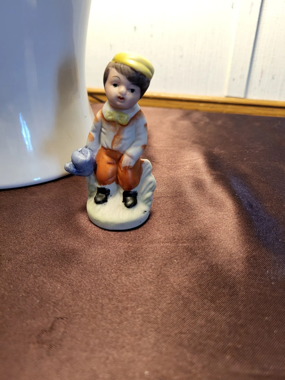Vintage Boy Garden Minature Ceramic Figurine No Markings